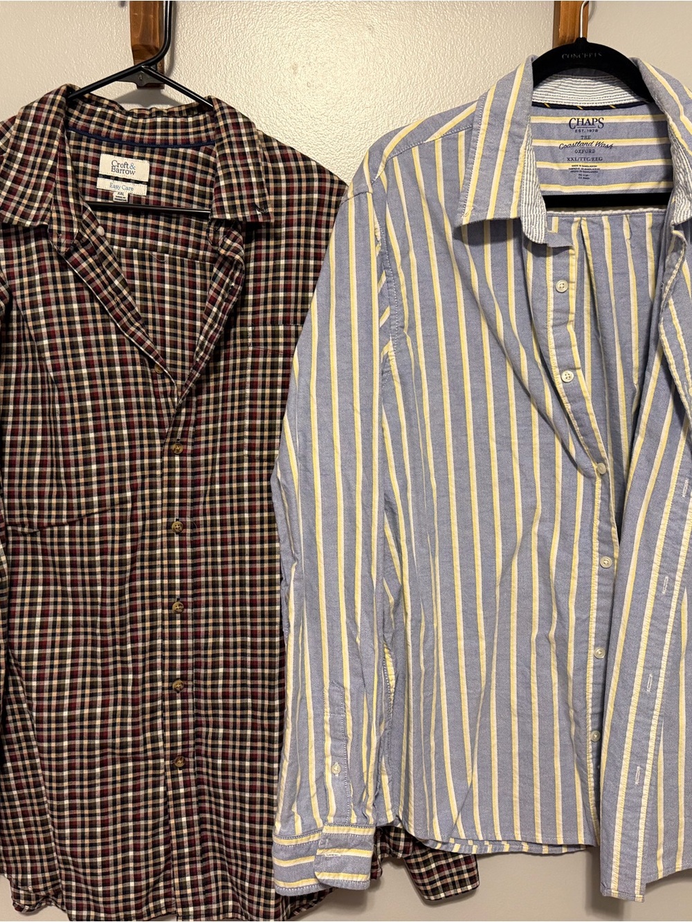 6 long sleeve button down shirts XXL  3 Chaps, Apt9, Croft &Barrow, Saddlebread